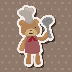 animal bear chef cartoon theme elements