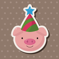 animal pig cartoon theme elements
