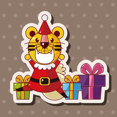 animal cartoon christmas style theme elements