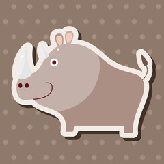 animal rhino cartoon theme elements
