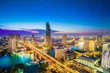 Fototapeta na wymiar Landscape of River in Bangkok city