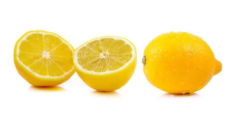 Fresh lemon on white background