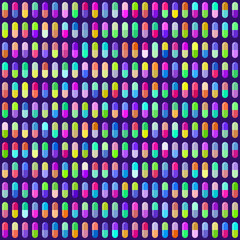 Multicolored Pill Capsules Seamless Background. EPS10 Vector