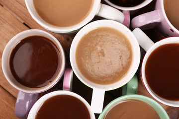 Cups of cappuccino, closeup