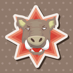animal wild pig cartoon theme elements