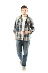 Young man isolated on white