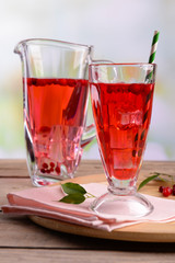Compote with red currant in glass