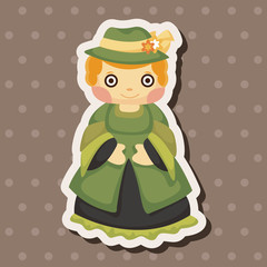 Medieval character cartoon theme elements