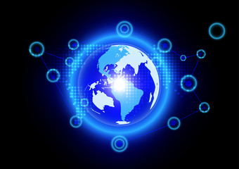 Abstract globe blue background technology