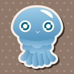 sea animal jellyfish cartoon theme elements