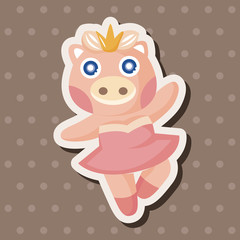 animal pig dancing cartoon theme elements