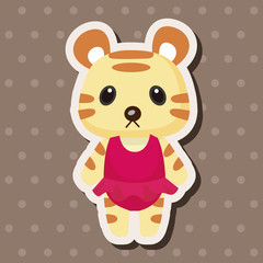 animal tiger summer cartoon theme elements