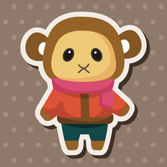 animal monkey winter cartoon theme elements