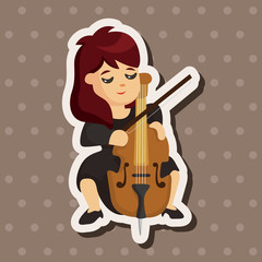 character musician cellist theme elements