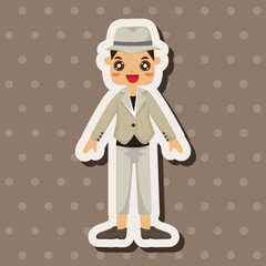 boy man cartoon theme elements