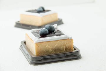 Blueberry Cream Cheese cake on white