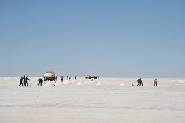 Fototapeta na wymiar Salt production on Guajira peninsula