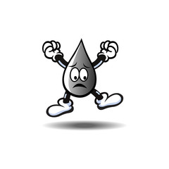 cartoon black oil drop