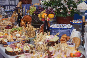 Catering food with decoration during celebration and reception