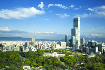 Obraz premium 通天閣から望むあべのハルカス