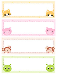 Colorful kids name tags / frames