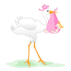 Baby girl arrival announcement