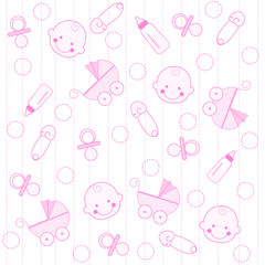 Baby girl seamless pattern
