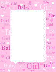 Baby girl arrival card / background