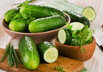 Fresh cucumbers