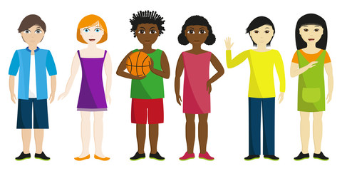 Children of three races