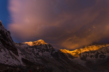 View of Annapurna I from Annapurna Base Camp Himalaya Mountains