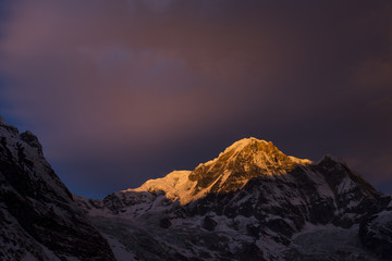 View of Annapurna I from Annapurna Base Camp Himalaya Mountains