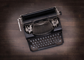 Top view of an old typewriter