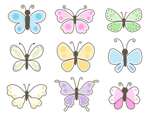 Fototapeta na wymiar Colorful butterflies