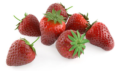 Fresh strawberries isolated