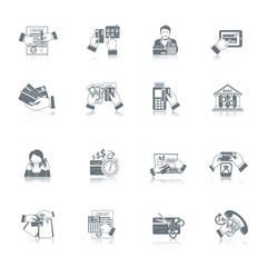 Fototapeta premium Credit Life Icon Set