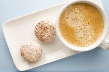 Coffee and macaroons.