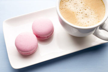 Coffee and macaroons.