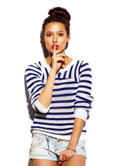 funny beautiful woman in summer casual hipster cloth