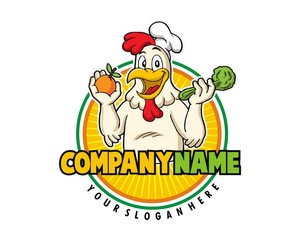 chicken cook logo image vector