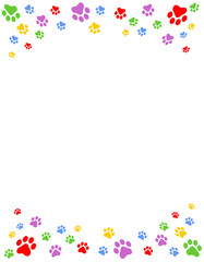 Colorful dog paw print frame © nalinn