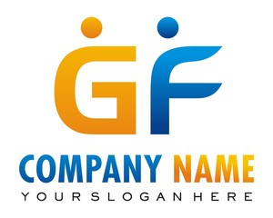 GF circle logo image vector