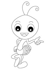 Ant coloring book page