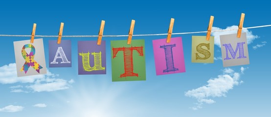 Composite image of autism awareness ribbon