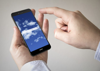  touchscreen smartphone with online search application on the sc