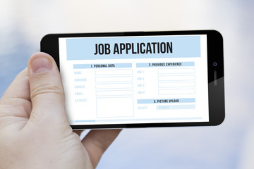 job application on cell phone