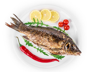 Grilled seabass with vegetables