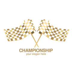 checkered flag racing gold
