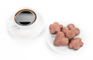 Sweets with cup of coffee