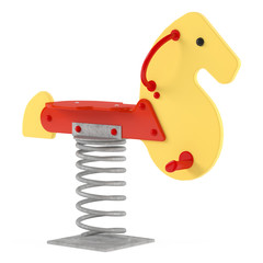 Animal Toy on the playground. Swing horse © Flash Vector